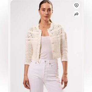 NWOT Amour Vert Crochet Cardigan - Ivory